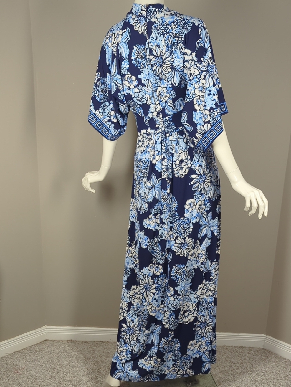 Lilly Pulitzer Navy Blue Floral Maxi Dress - Picture 8 of 9
